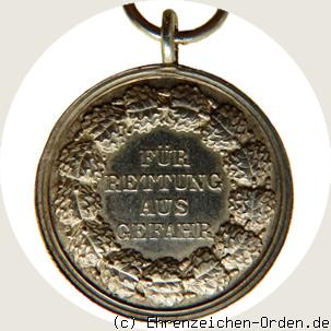 Verdienst-Ehrenzeichen für Rettung aus Gefahr am Band 1833 (1. Modell) Rückseite