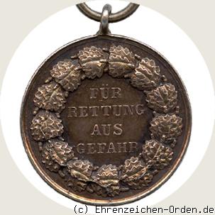 Verdienst-Ehrenzeichen für Rettung aus Gefahr am Band 1833 (3. Modell) Rückseite