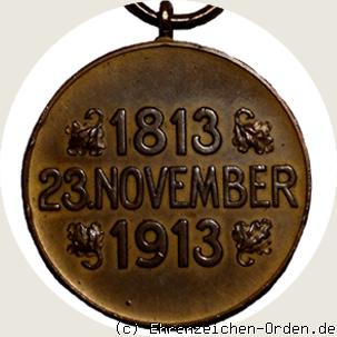 Kurhessische Jubiläumsdenkmünze  23. November 1813-1913 Rückseite