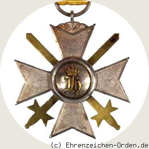 Fürstlich Reußisches Ehrenkreuz 4.Klasse mit Schwertern Rückseite