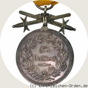 Silberne Verdienstmedaille 2. Modell mit Schwertern