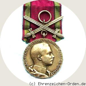 Silberne Verdienstmedaille des Herzoglich Sachsen-Ernestinischen Hausordens mit Schwertern am Ring 1935