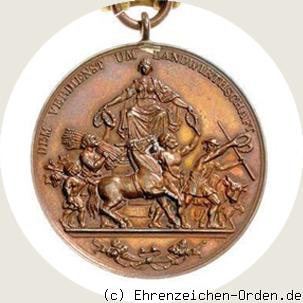 Bronzene Verdienstmedaille für Landwirtschaft König Albert (tragbar) Rückseite