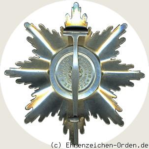 Albrechtsorden Bruststern zum Großkreuz mit Schwertern (2. Form ) Rückseite
