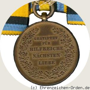 Bronzene Carola-Medaille mit Bandspange für Frauen 1915 Rückseite