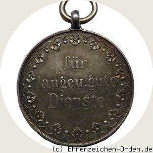 Dienstauszeichnung für 15 Jahre Silberne Medaille 1868 (2.Prägung) Rückseite