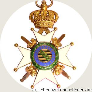 Herzoglich Sachsen-Ernestinischer Hausorden Ritterkreuz 1.Klasse mit Schwertern Rückseite