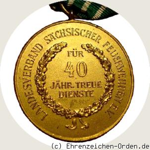Feuerwehr-Medaille für 40 Jahre Freistaat Sachsen 1920 Rückseite