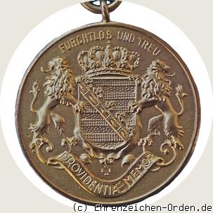 Sächsische Kriegerverdienst-Medaille 1914/1918 in Gold Rückseite
