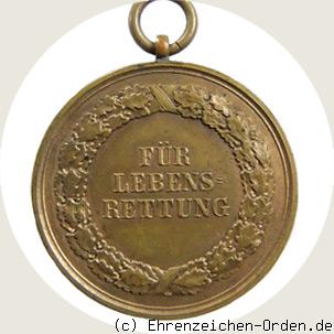 Bronzene Medaille für Lebensrettung  6. Modell 1905 Rückseite