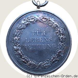 Silberne Medaille für Lebensrettung  5. Modell 1903 Rückseite
