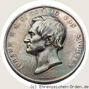 Silberne Verdienstmedaille für Landwirtschaft König Johann (nichttragbar)