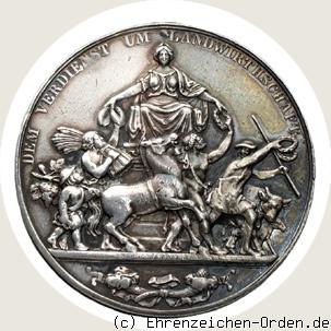 Silberne Verdienstmedaille für Landwirtschaft König Johann (nichttragbar) Rückseite