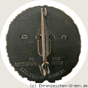 Schlageterschild runde Form Kämpfer Rückseite