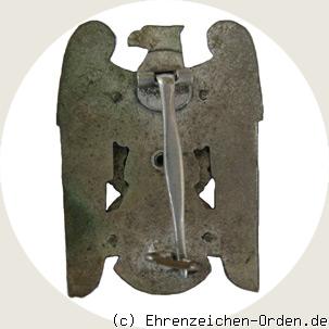 Schlesisches Bewährungsabzeichen 1.Klasse mit Schwertern und Kranz Rückseite