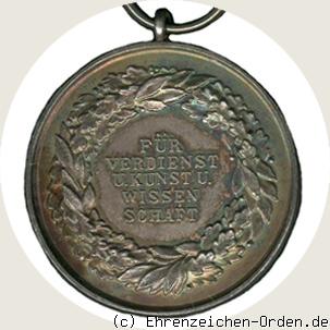 Silberne Medaille für Kunst und Wissenschaft 1889 Rückseite