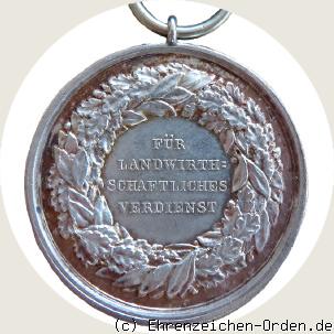 Silberne Medaille für landwirtschaftliches Verdienst 2. Form Rückseite