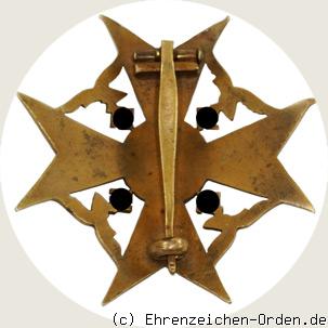 Spanienkreuz in Bronze Rückseite