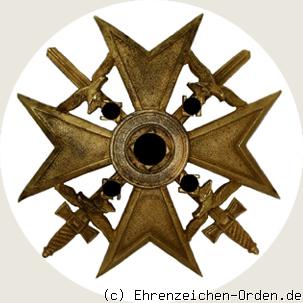 Spanienkreuz in Bronze mit Schwertern