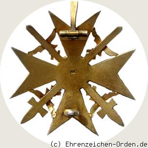 Spanienkreuz in Gold Rückseite