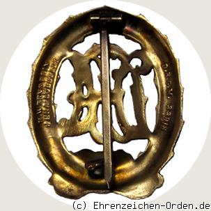Sportabzeichen DRA (Deutscher Reichsausschuss für Leibesübungen) in Gold Rückseite