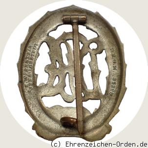 Sportabzeichen DRA (Deutscher Reichsausschuss für Leibesübungen) in Silber Rückseite