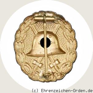 Verwundetenabzeichen 1939 in Gold (1.Form) Rückseite