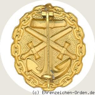 Verwundetenabzeichen der Marine 1918 in Gold Rückseite