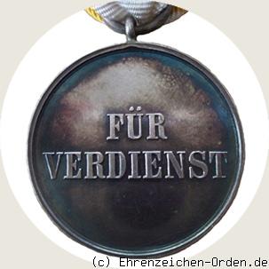 Silberne Verdienstmedaille für Zivilverdienste (1.Form) Rückseite