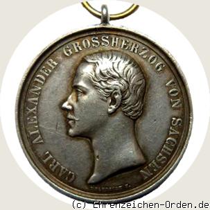 Silberne Verdienstmedaille Carl Alexander mit Jahreszahl 1870
