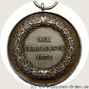 Silberne Verdienstmedaille Carl Alexander mit Jahreszahl 1870 Rückseite