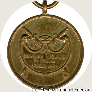 Kriegsdenkmünze für treue Dienste in einem Feldzug 1866 Rückseite