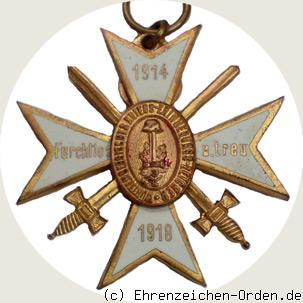 Württembergisches Kriegs-Erinnerungszeichen mit Schwertern Rückseite