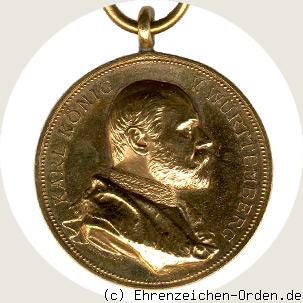 Bronzene Erinnerungsmedaille zum 25. Regierungsjubiläum König Karl 1889