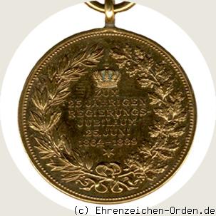 Bronzene Erinnerungsmedaille zum 25. Regierungsjubiläum König Karl 1889 Rückseite