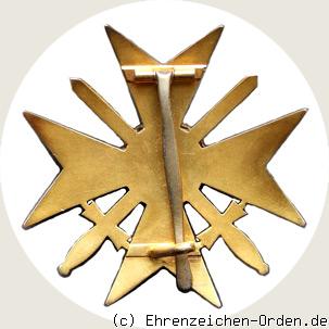 Orden der württembergischen Krone  Kreuz der Ehrenritter mit Schwertern Rückseite