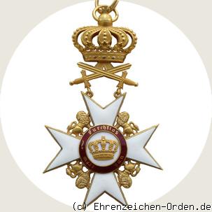 Orden der württembergischen Krone  Komturkreuz mit Schwertern Rückseite