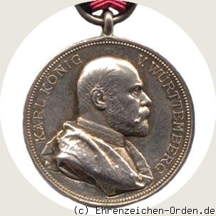 Silberne Erinnerungsmedaille zum 25. Regierungsjubiläum König Karl 1889