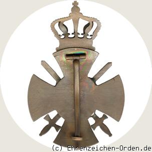 Wilhelmskreuz-Steckkreuz mit Schwertern und Krone Rückseite